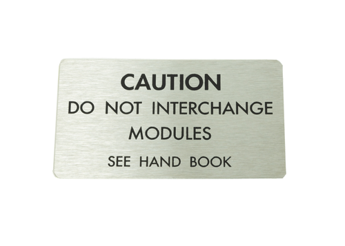 4. Module Interchange Label Stainless