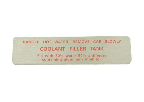 7. Coolant Tank Label Stainless