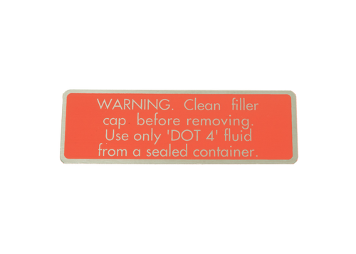 11. Brake/Clutch Fluid Label Stainless